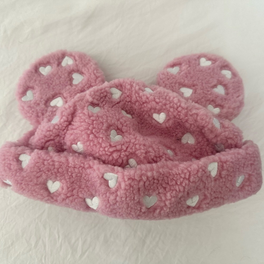 Japan Tokyo Disney Resort Mickey Mouse Cap Pink Heart Ears Hat